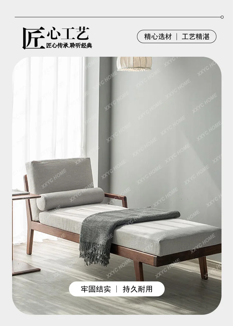 AALiving Room Princess Walnut Recliner Fabric Beauty Couch Single Sofa Simple And Modern