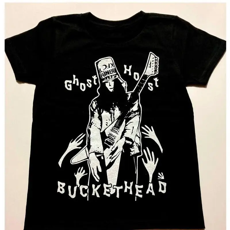 

Хлопковая полноразмерная черная футболка Vtg Buckethead Concert Tour J484
