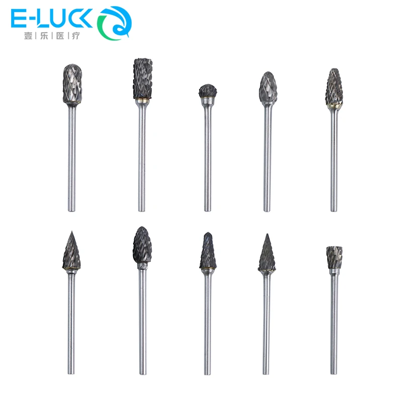 

10Pcs/Set Dental Tungsten Carbide Burs Kit Drill Bits Burs for Low Speed Handpiece 2.35mm Diameter Grinding Head Nail Cutter