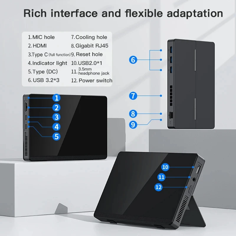 SZBOX 7 Inch Mini PC Intel Alder Lake N305 N200 N150 LPDDR5 16GB