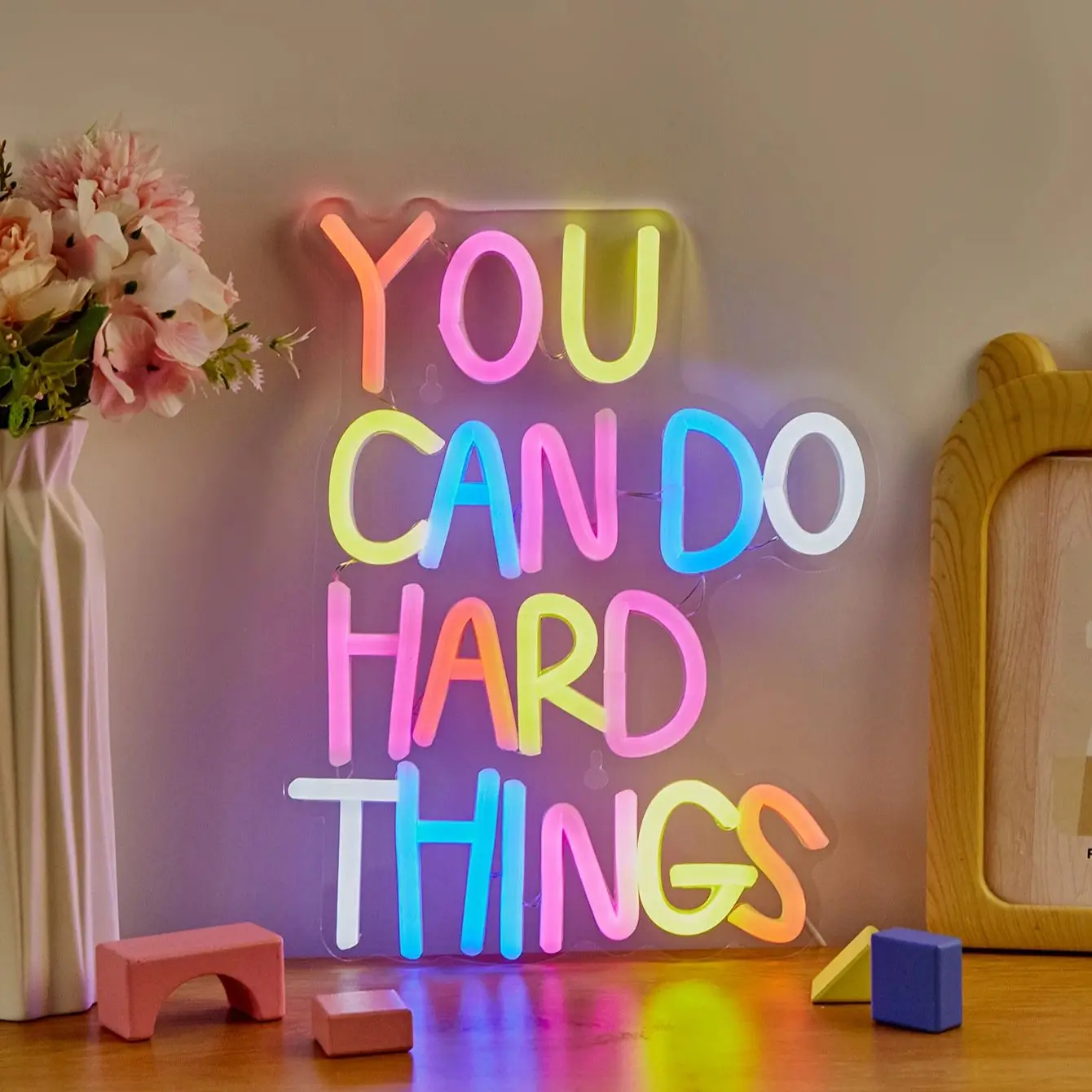 

Chi-buy LED Neon U Cand Do Hard Things Неоновые вывески с питанием от USB Декор Лампы Знаки Подарок на день рождения Настенное искусство для спальни Комната Бар Магазин