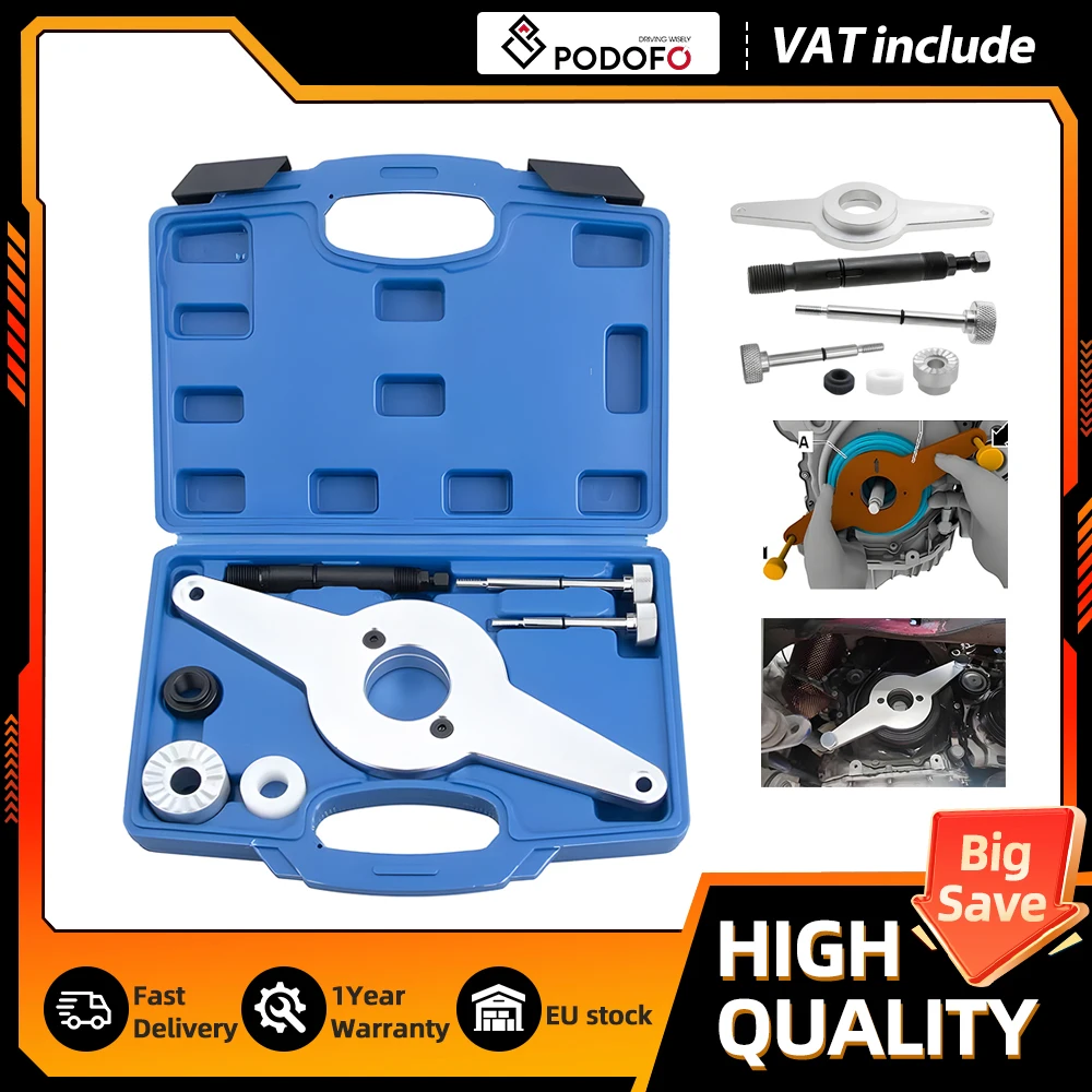 Podofo T10531 Attrezzo per Smontaggio Puleggia Albero Motore Kit Smorzatore Vibrazioni per Audi Seat