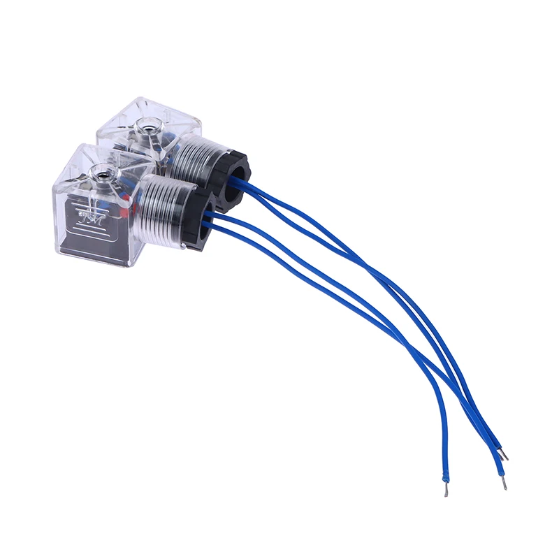 1Pcs DC 24V Solenoid Coil Plug Hydraulic Valve Transparent Voltage With Wire Waterproof And Dustproof Universal Accessories