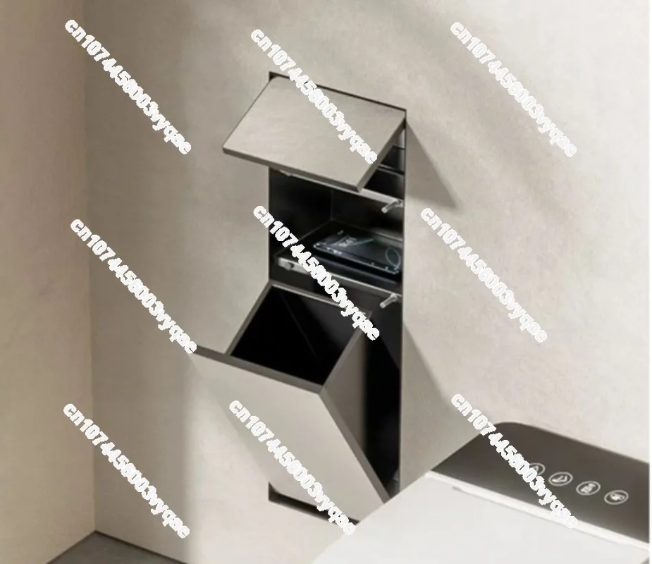 for In-Wall Tissue Box | Space-Saving for Small Bathrooms | Easy Install 2025 Upgraded Stainless Steel Recessed Trash Can