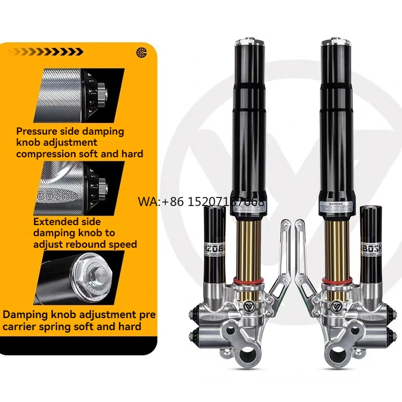 GS8pro New Inverted Front Shock Absorber with 43,46 Core Installation Hole Spacing 395/400mm