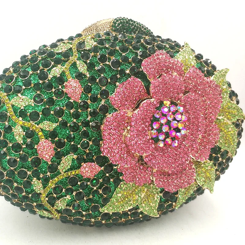 

Luxurious clutches women evening party bag diamonds flower crystal purse crystal clutches bridal wedding party wallet purse