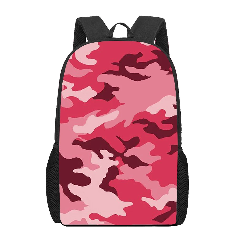 Green Camo Army Camouflage 3D Print Bookbag Boys Girls 16 Inch School Backpack Kids Teenage Children Primary Student School Bag