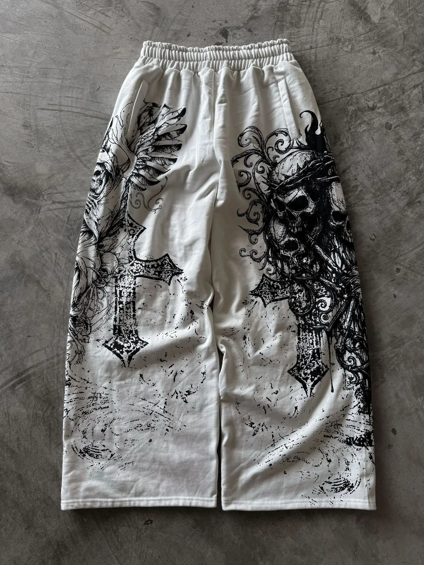 2026 Summer New Style Y2K Retro Demon Skull Pattern Unique Fashion Pants