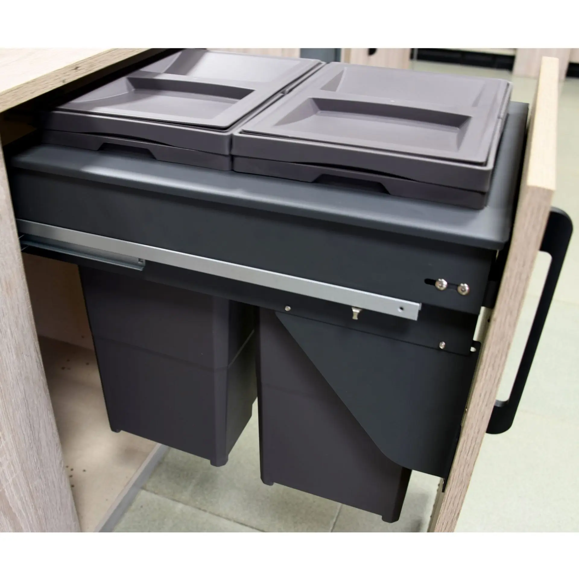 Factory Direct 2026 Trash can in large-capacity cabinet, double can classification trash can under embedded sink, hidden type wi