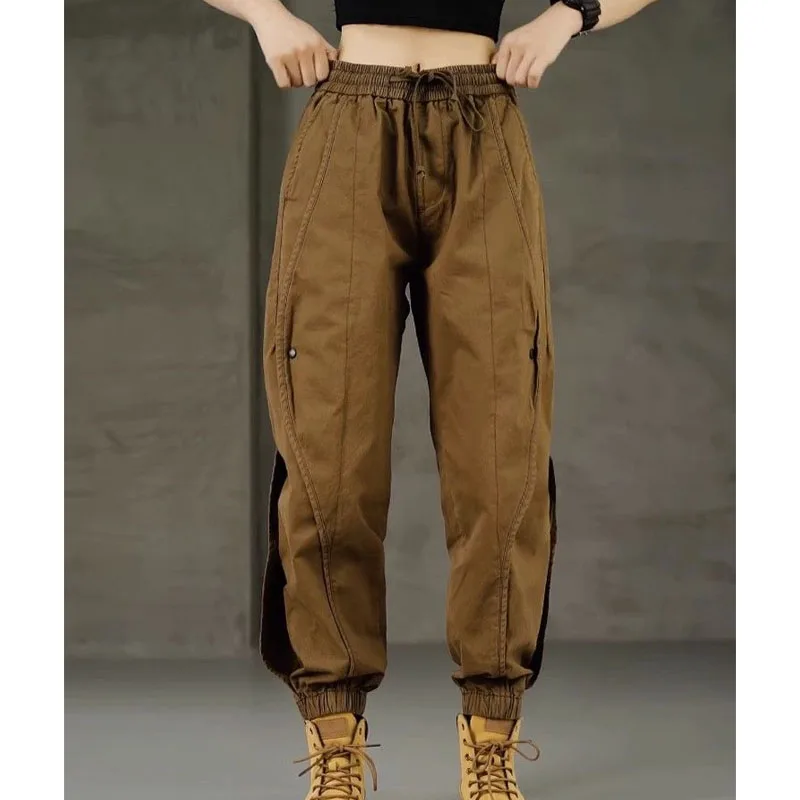 New Autumn Fashion Trend Brand Korean Version Patchwork Retro Workwear Loose Fitting and Versatile Handsome Men's Casual Pants