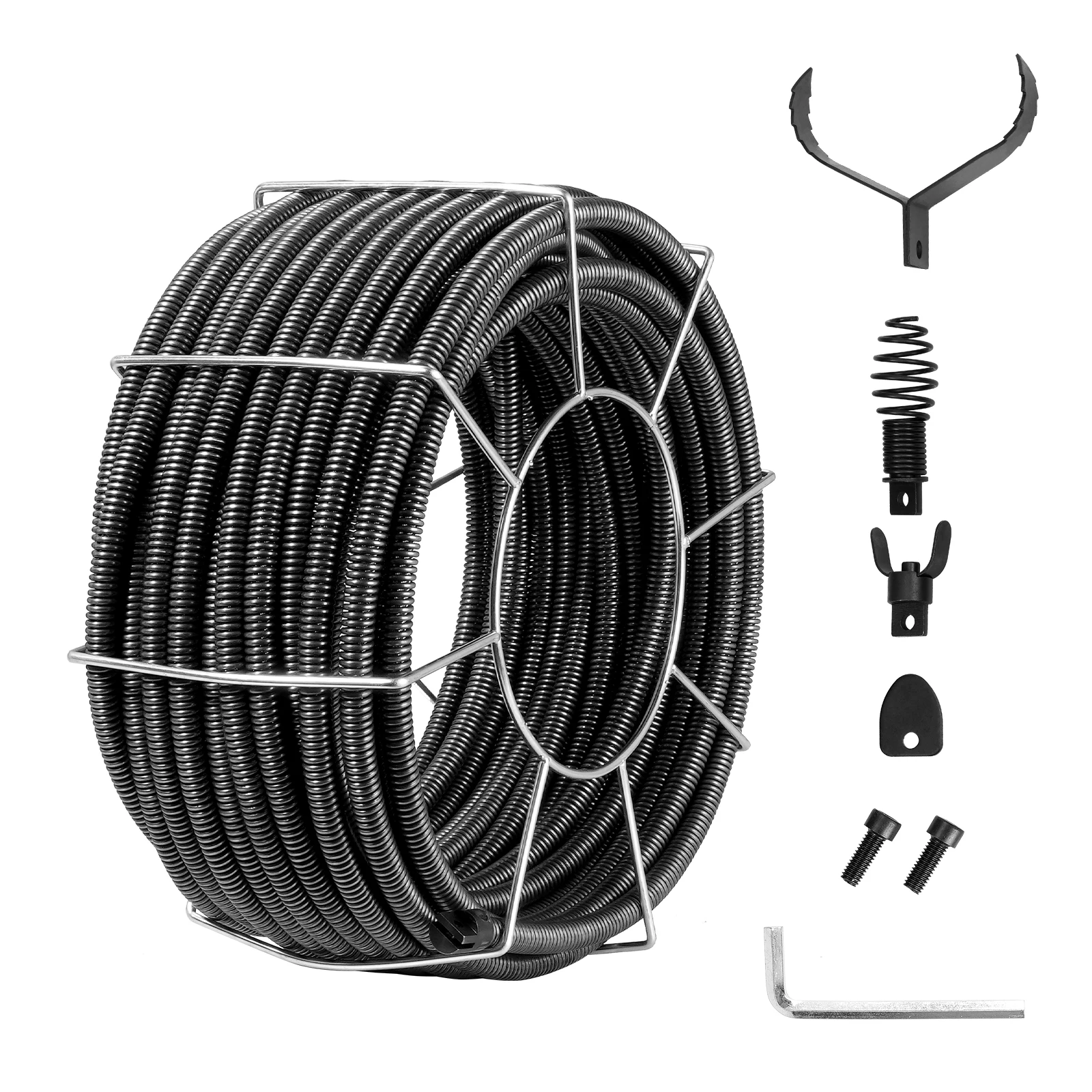 

VEVOR Drain Cleaning Cable 100ft x 3/4 Inch Solid Core Drain Cleaner Cable fit 3.9"-7.9" Pipes Sewer Cable for Sink/Floor Drain