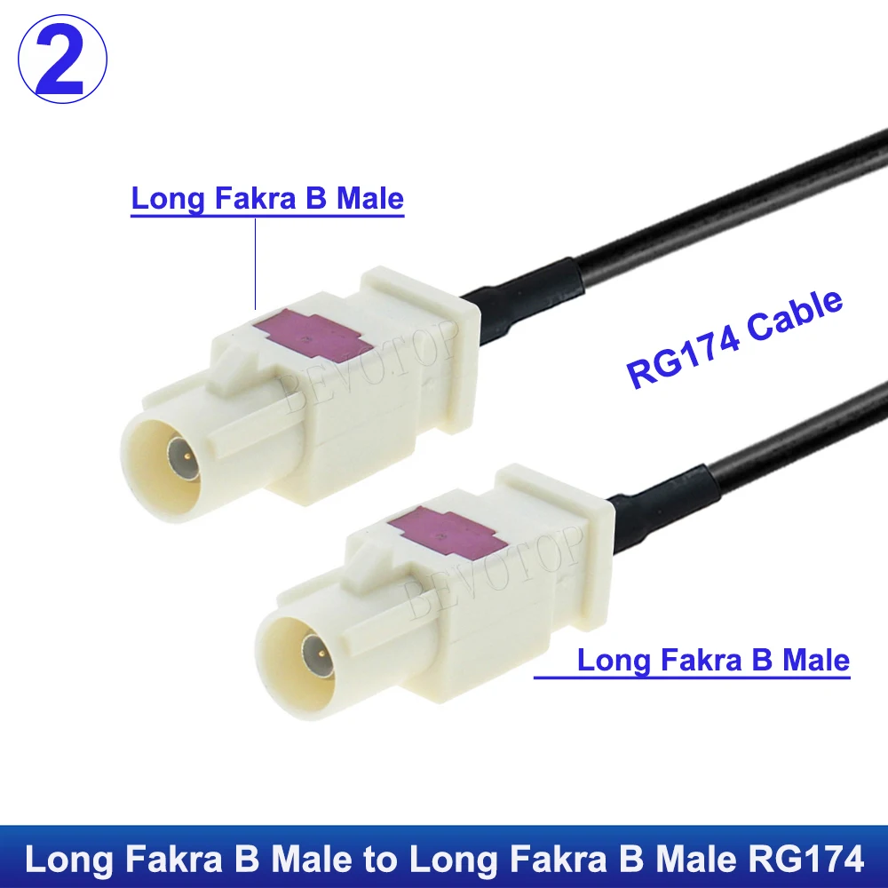 Weißes Fakra B RAL 9001 männlich weiblich RG174 Kabel Radioantenne Verlängerungskabel RF Koaxial Pigtail für Phantomradio mit Versorgung