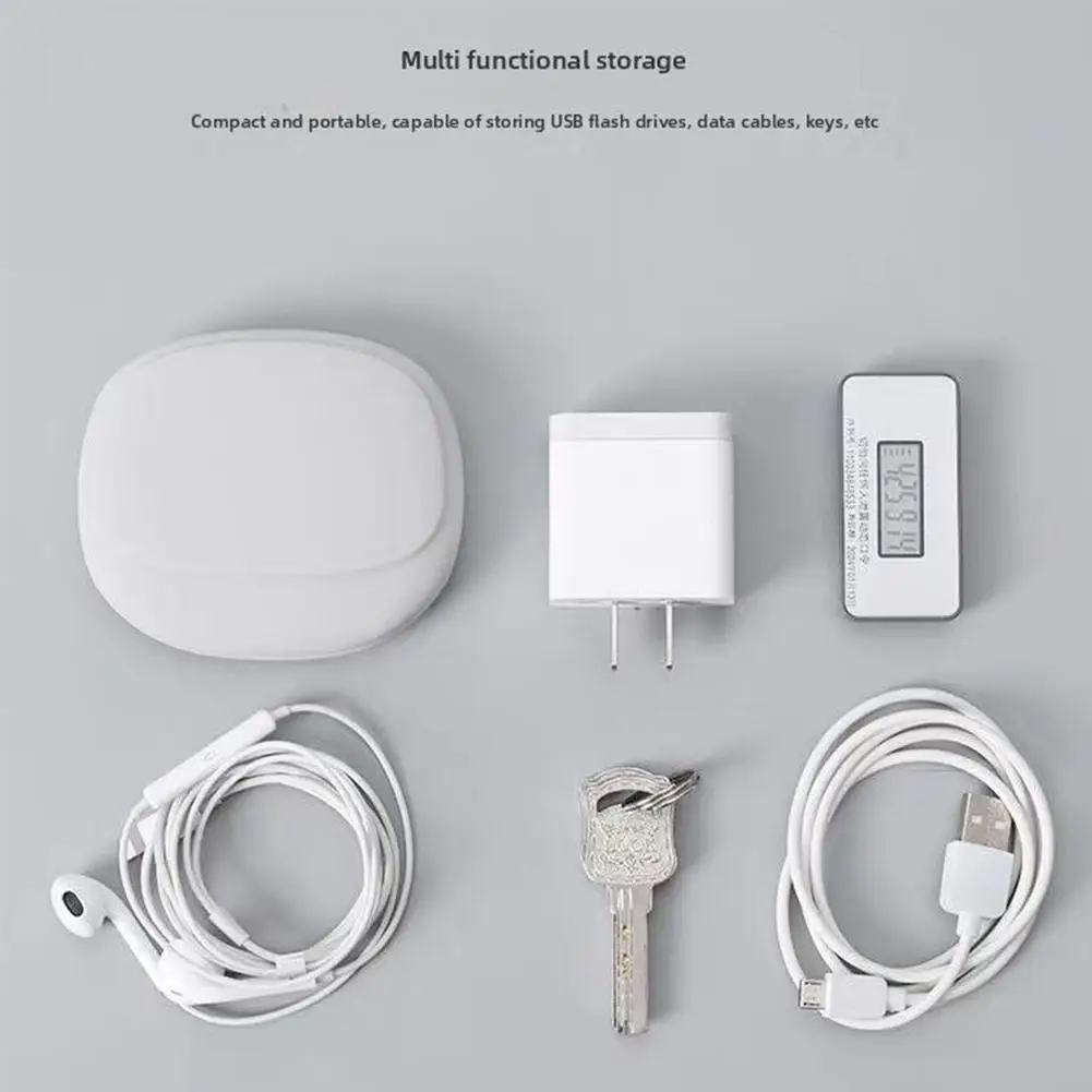 Silicone Storage Bag for Data Cable & Wired Earphone Headphone Organizer Portable Storage Carrying Case Soft Mini Key Box