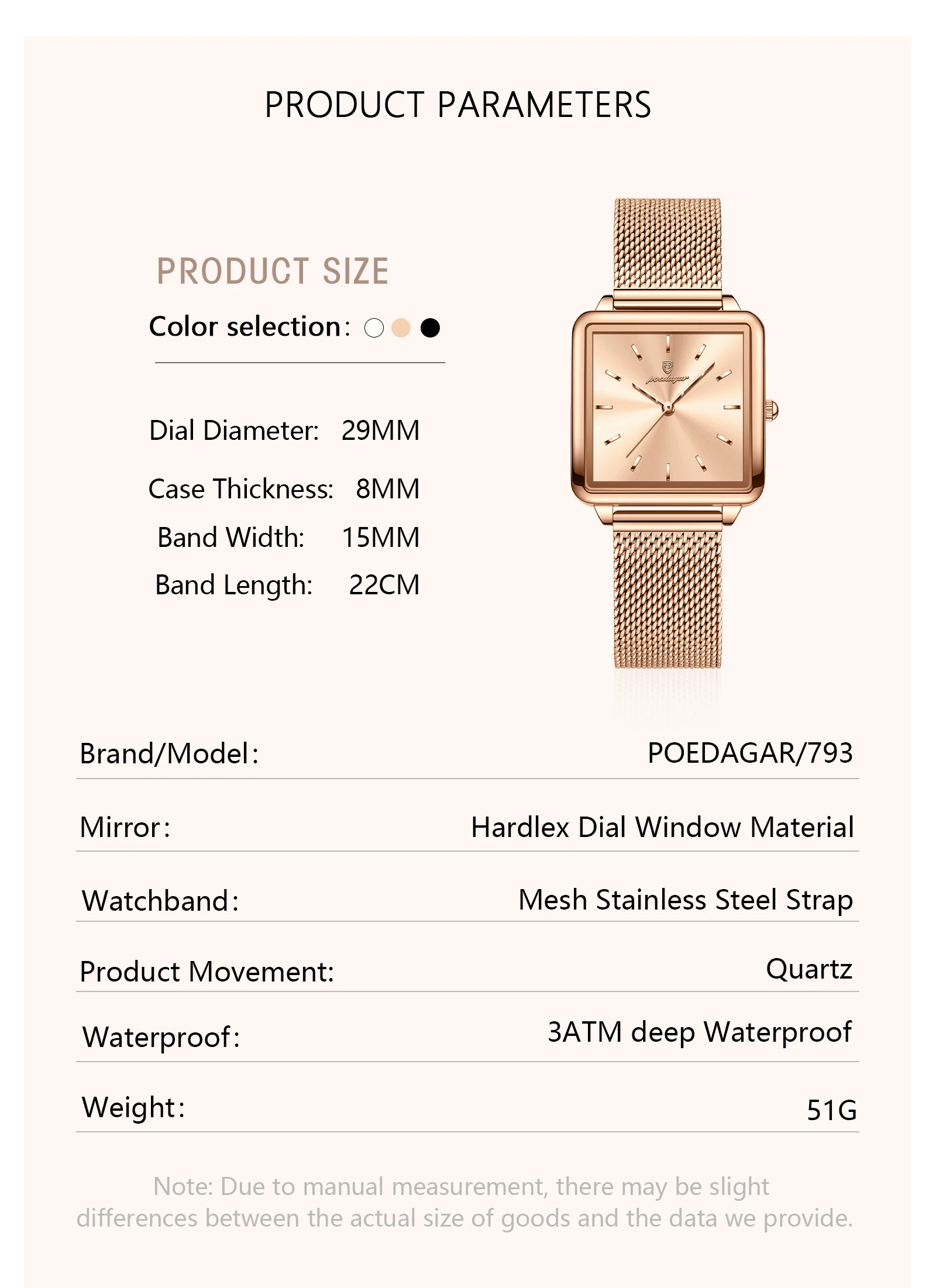 POEDAGAR Platz Mode Damen Uhr Wasserdichte Edelstahl Mesh Uhr Für Frau Elegante frauen Quarz Uhren Weibliche Reloj – Detail 6