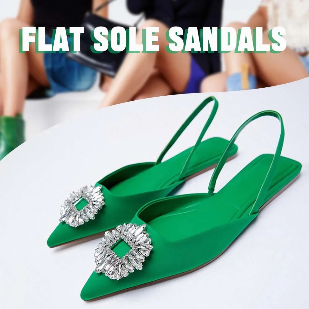 Elegant Tip Toe Flat Sandals For Women Comfortable Breathable Outwear Sandals For Daily Wear