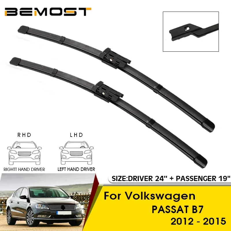 

Car Wiper Blades For Volkswagen PASSAT B7 2012-2015 Windshield Windscreen Front Window Blades 24"+19" Car Accessories