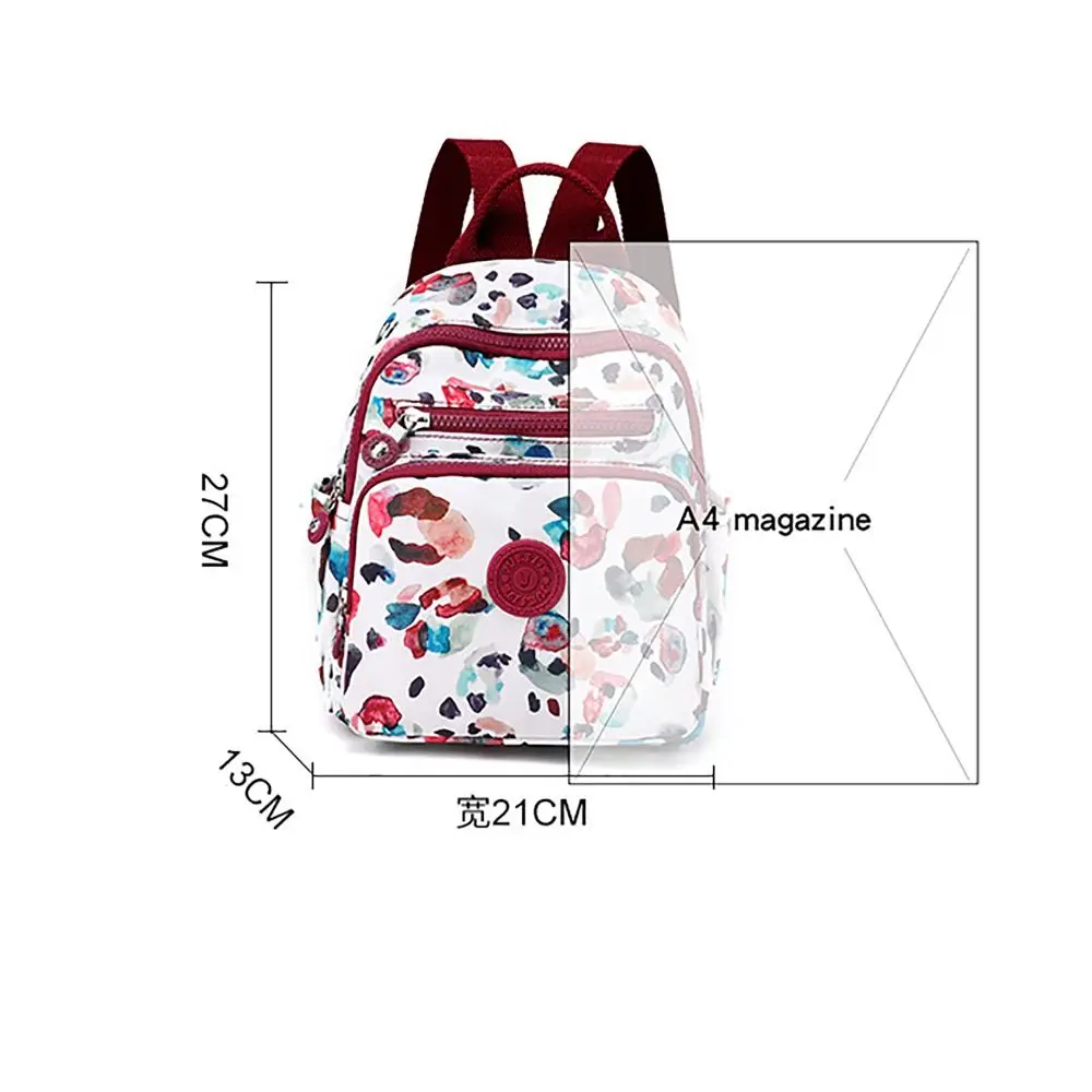 Nylon Backpack Convenient Printing Waterproof School Bags Large Capacity Student Bag Women Men