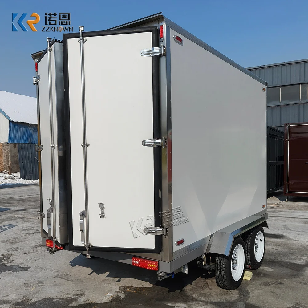 

Мобильная кухня-фургон для хот-догов, мороженого, чипсов, кофе, мяса, с рефрижераторным контейнером-прицепом