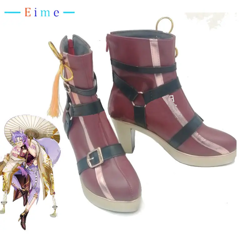 

Game Nu: Carnival Kuya Cosplay Shoes High Heel PU Leather Shoes Halloween Carnival Red Boots Cosplay Prop Custom Made