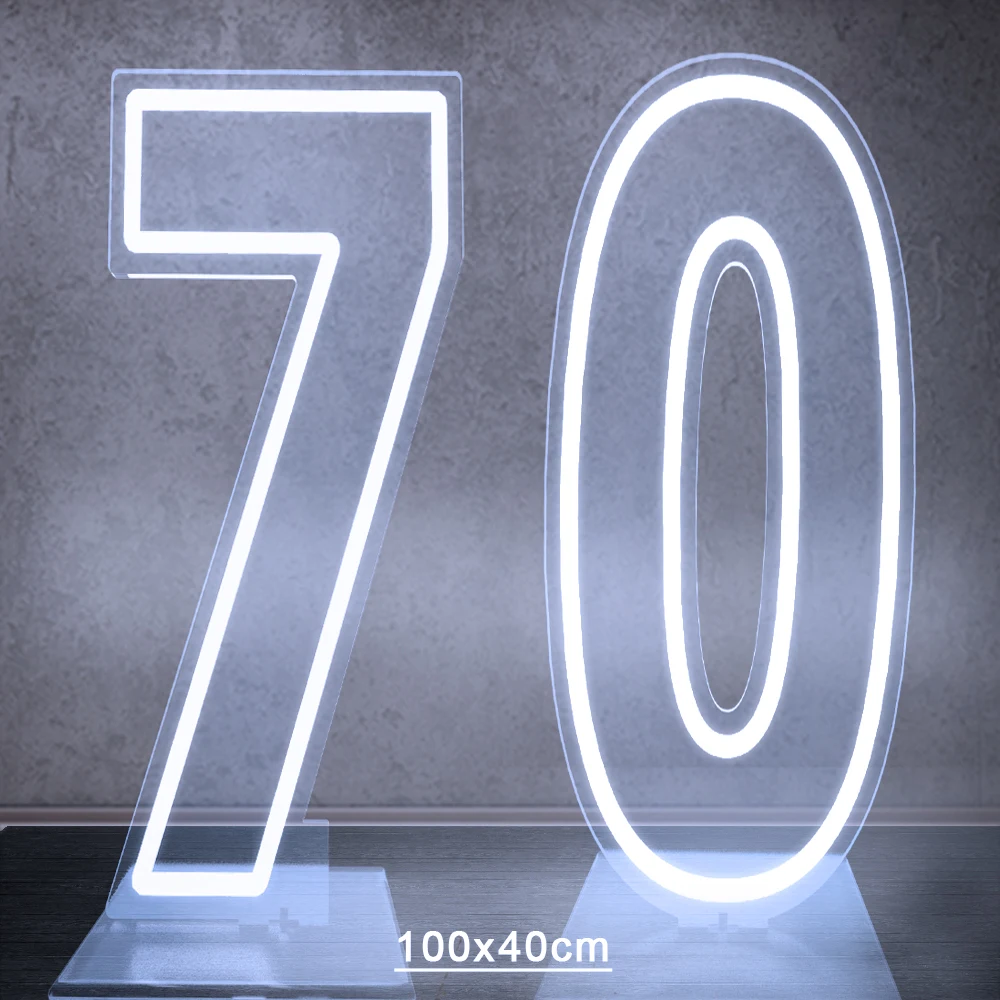 100 cm Groot Formaat Dual Digit Neon Sign Acryl Digitale Licht voor Sweet 10 16 18 21 Verjaardagsfeestje decoratie