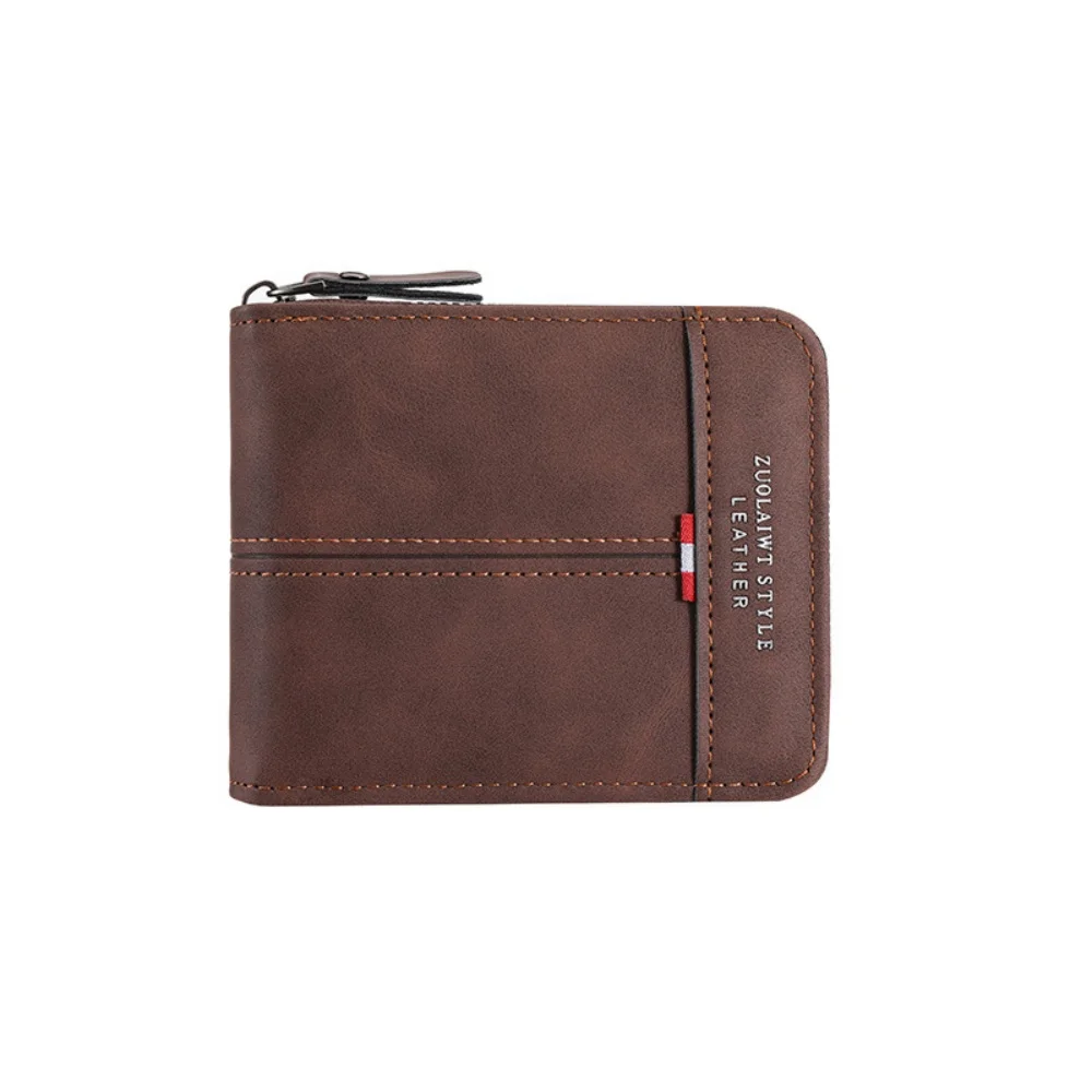 

Винтажный мужской кошелек с короткой молнией, ретро-кошелек из матовой кожи, многофункциональный кардхолдер с карманом для монет, мужская сумка для денег, Cartera 2026