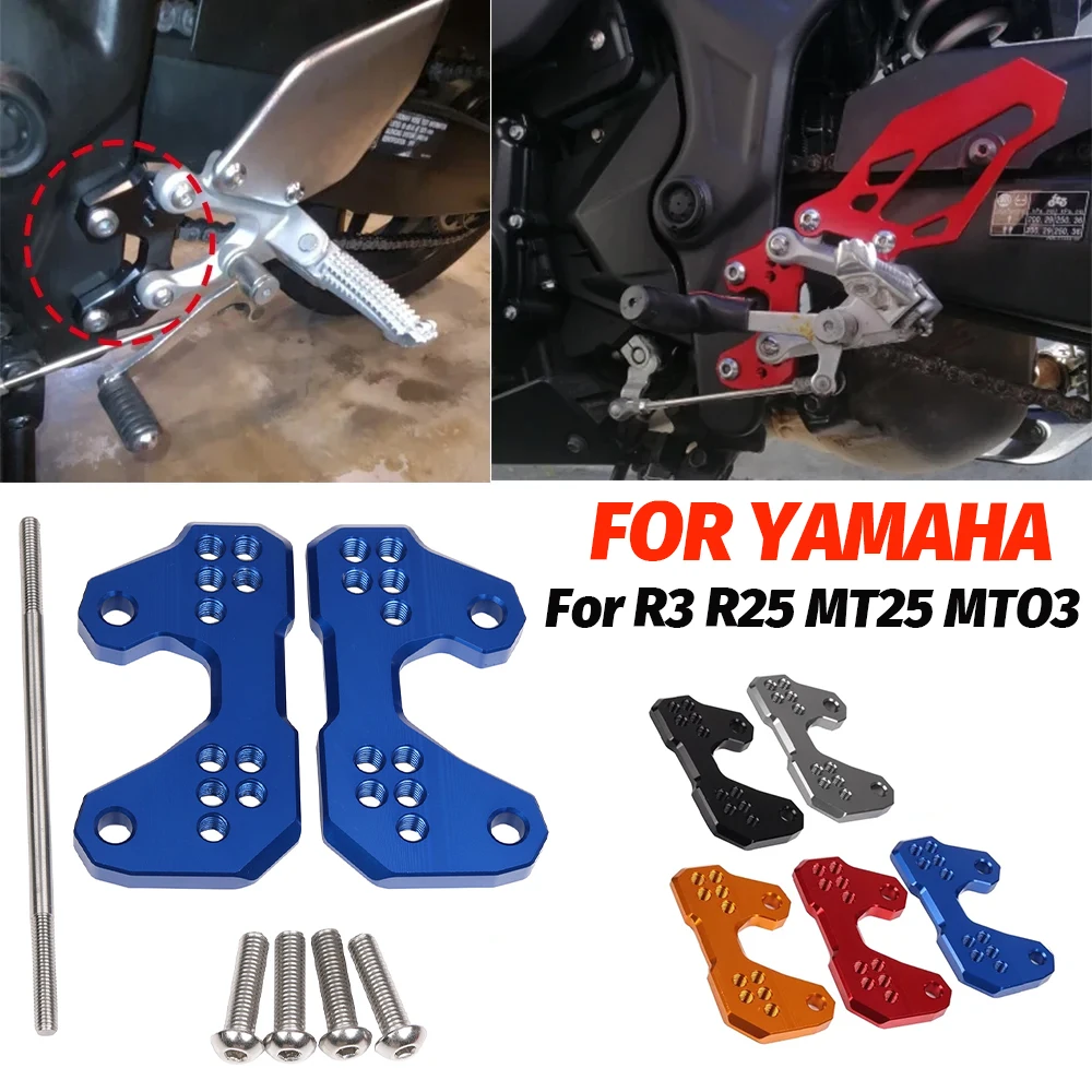 For YAMAHA YZF R3 R25 MT25 MT-25 MT03 MT-03 Accessories Adjustable Foot Pegs Base Support Rear Footrest Footpegs Mount Bracket