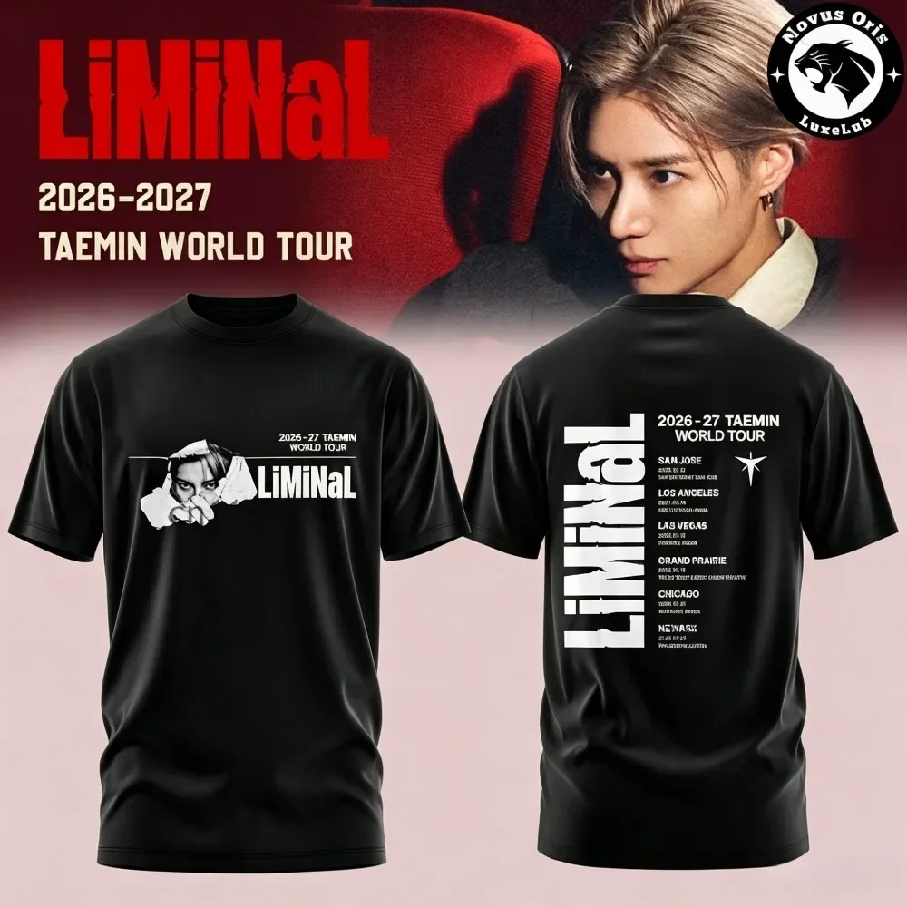 Taemin LiMiNaL World Tour 2026‑2027 Graphic Fashion T‑Shirt Unisex Summer Short Sleeve Kpop Concert Fan Vintage Casual Tops