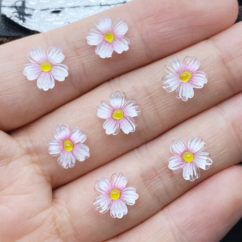 50Pcs New Cute Mixed Mini Floret Flat Back Resin Cabochons Scrapbooking DIY Jewelry Craft Decoration Accessorie