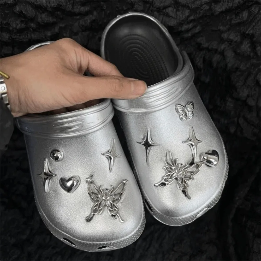 1Set INS Heart Shoe Charms Set DIY Hole Shoes Detachable Shoes Accessories Sandals Decoration Shoe Decor