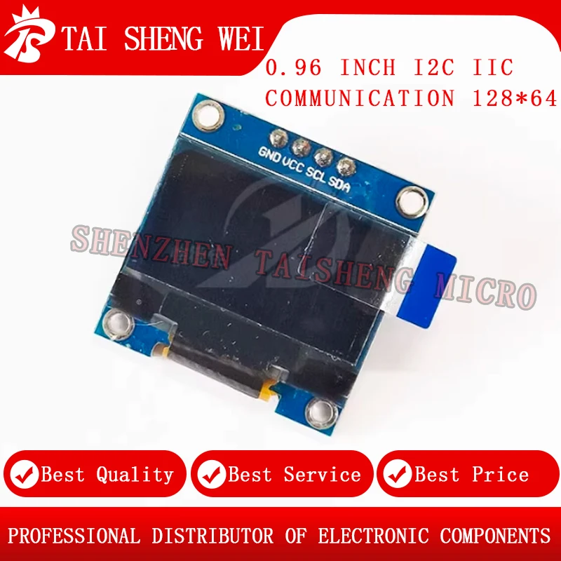 Modul Layar LCD Baru 0.96 Inci I2C Komunikasi IIC 128*64 Modul Layar LCD OLED