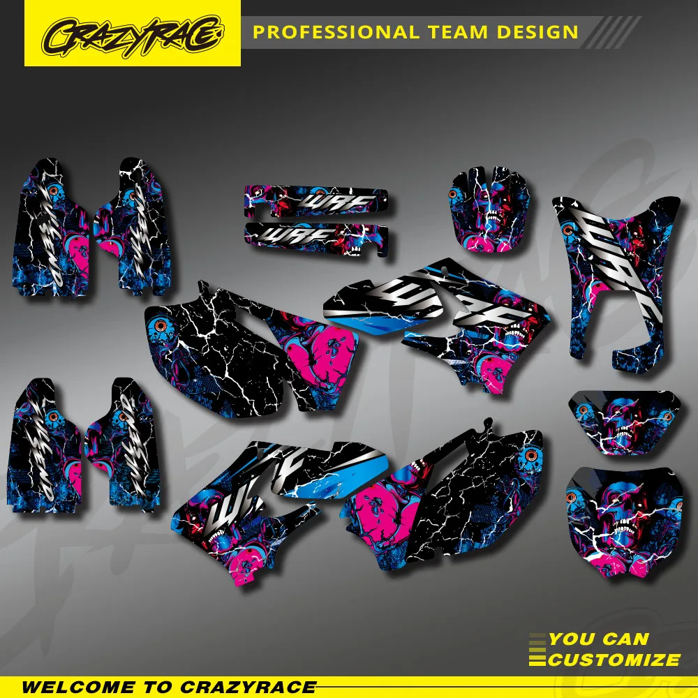 

For Yamaha WR250F WR450F WRF 250 WRF 450 2005 2006 Motocross Full Set Graphics Backgrounds Decal Sticker Kit Custom Number
