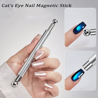 1Pcs Round Steel Magnetic Ball Double-Headed Thickened Cat-Eye Magnetic Stick Cylindrical French Magnet Pen Cat Eye Magnet Tool