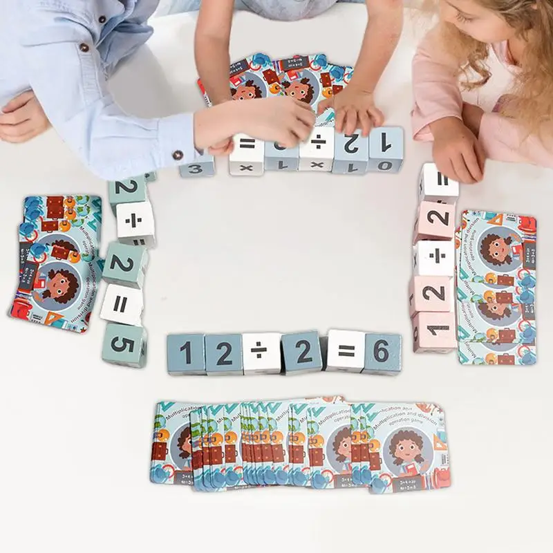 Wooden Math Board Toy Math Game Wood Math Toy Wooden Table Game Family Travel Game For Boys Girls Children Kids Friends