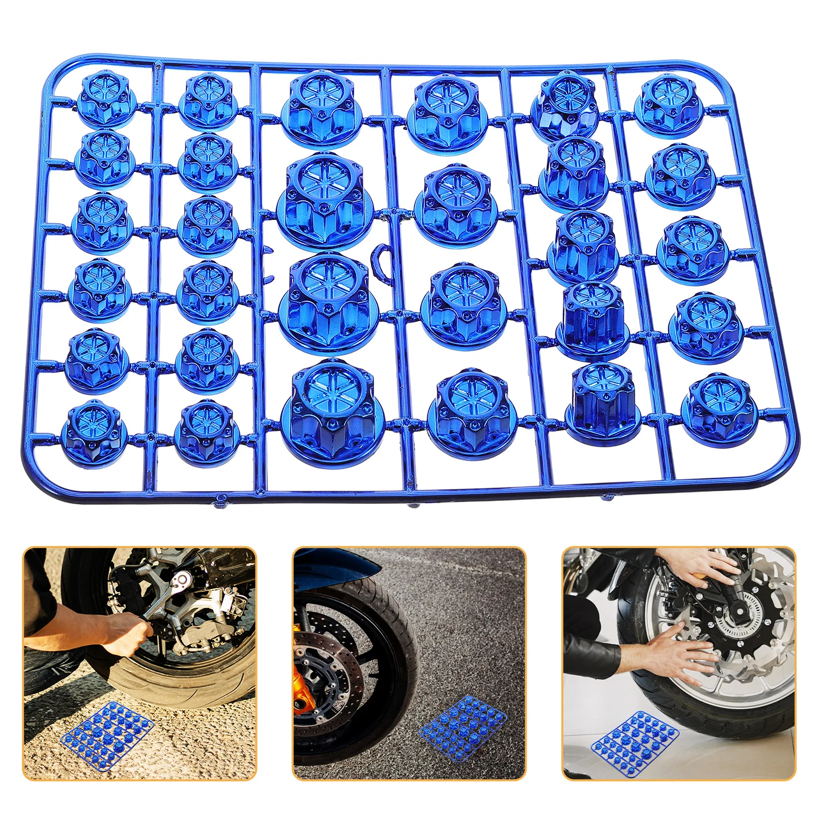 

30Pcs Hexagonal Motorcycle Screw Caps Bolt Covers Decorative Engine Trim for DIY Modification Strong Impact Resistant Design
