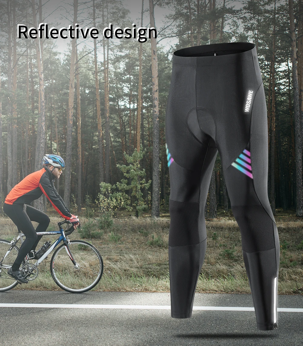 WOSAWE Lichte comfortabele fietsbroek Heren Lente Zomer Ademende hoge elasticiteit Sportbroek Reflecterende broek