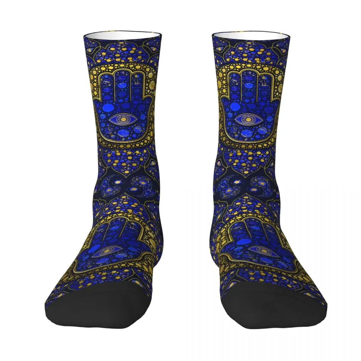 Retro Hamsa Hand Men's Socks Unisex Hip Hop Pattern Printed Crazy Crew Sock Gift