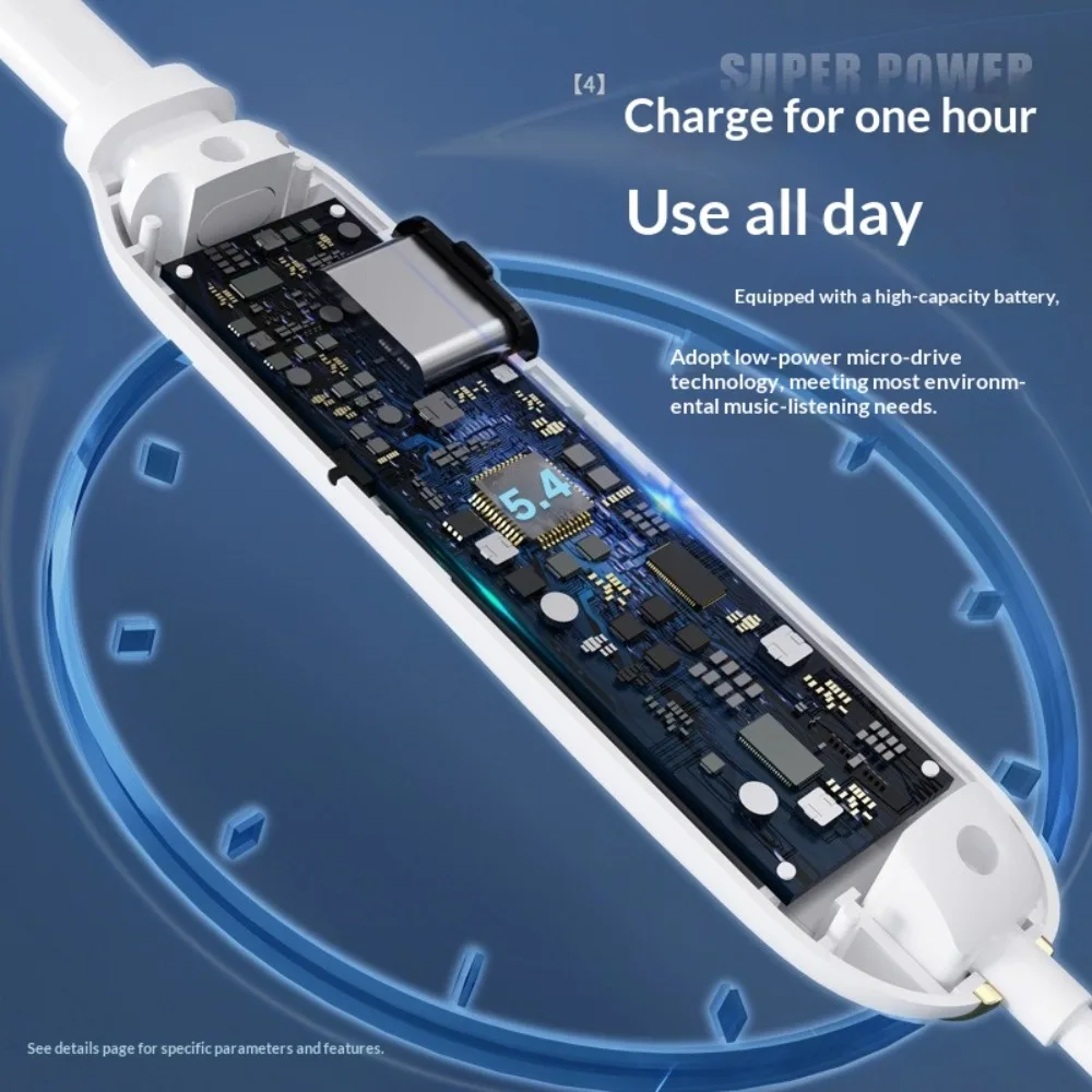 Neck-hung Bluetooth Headphones 2025 New Version Noise Cancellation Ultra-Long Battery Life Imperceptible Wearing Non-In-Ear Slee view 4