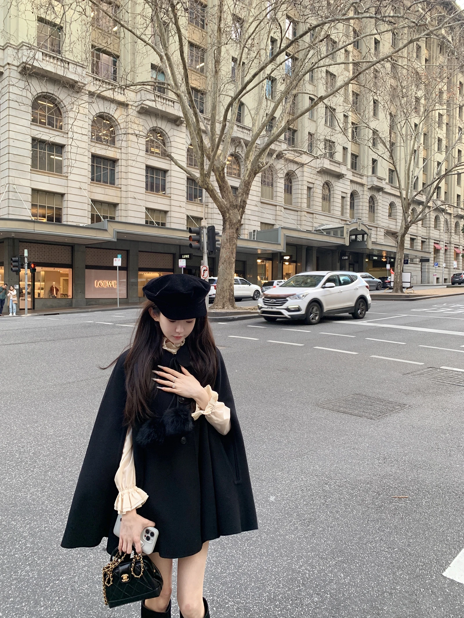 

Антикварные бархатные брюки с вышивкой и пальто-бутон из бархата с капюшоном в корейском стиле, шерстяная смесь для повседневной носки