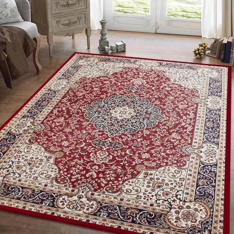 Belgium imported ultra-thin 3mm/European Persian retro bedroom living room coffee table foyer INS red carpet