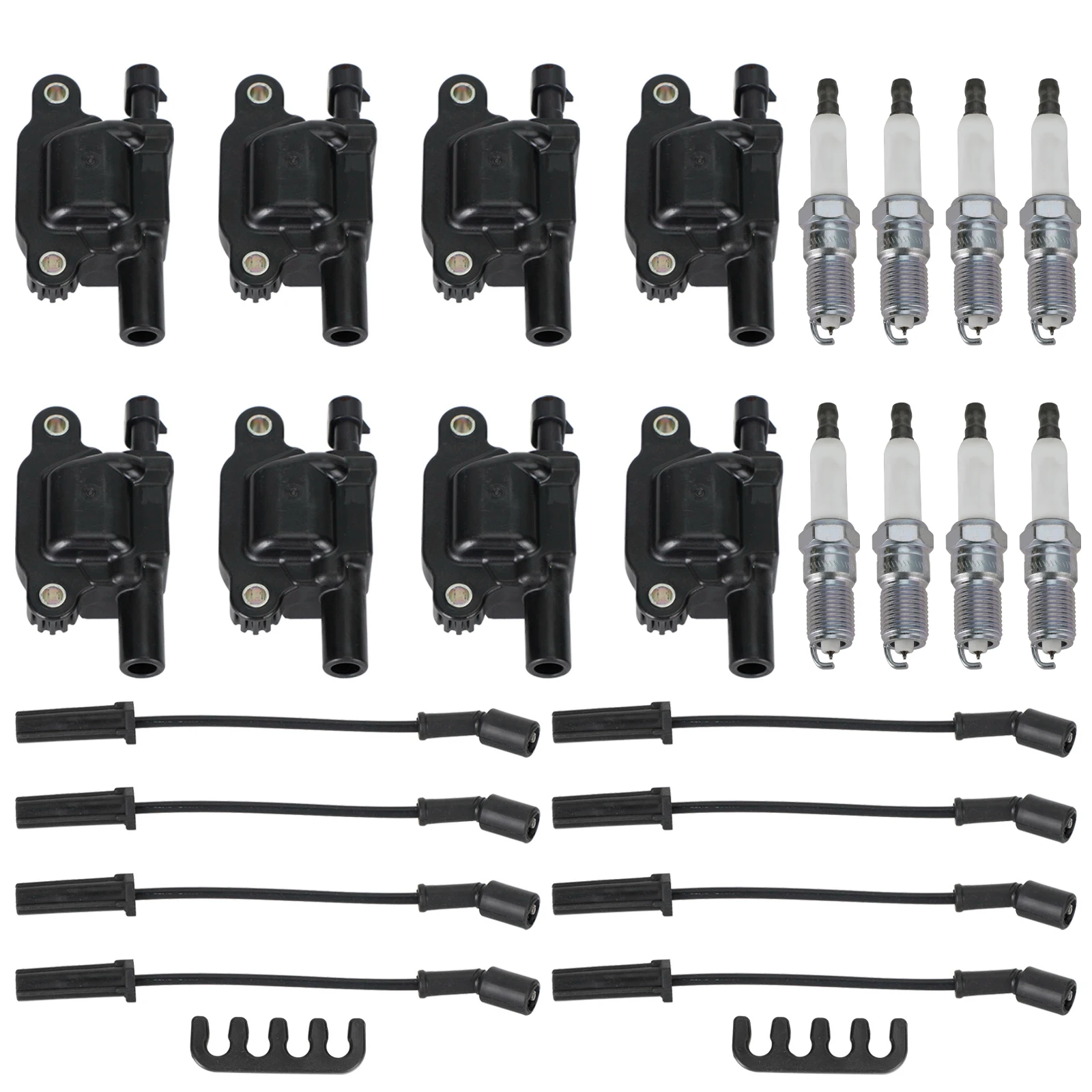 2007-2014 GMC Yukon 5.3L/6.2L-V8 8PCS Square Ignition Coil Spark Plug Wires 12611424 8125706160 D510C UF413 12570616 6