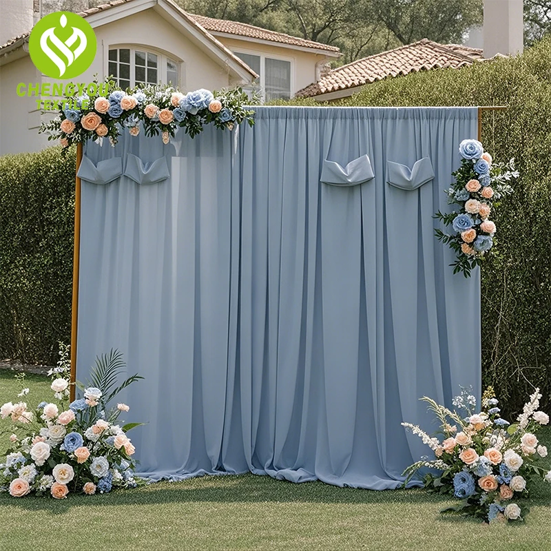 

2 pcs Chiffon Arches Wedding Curtains Lawn Wedding Activities Outdoor Decoration Hanging Curtains Wedding Curtains Table Flags