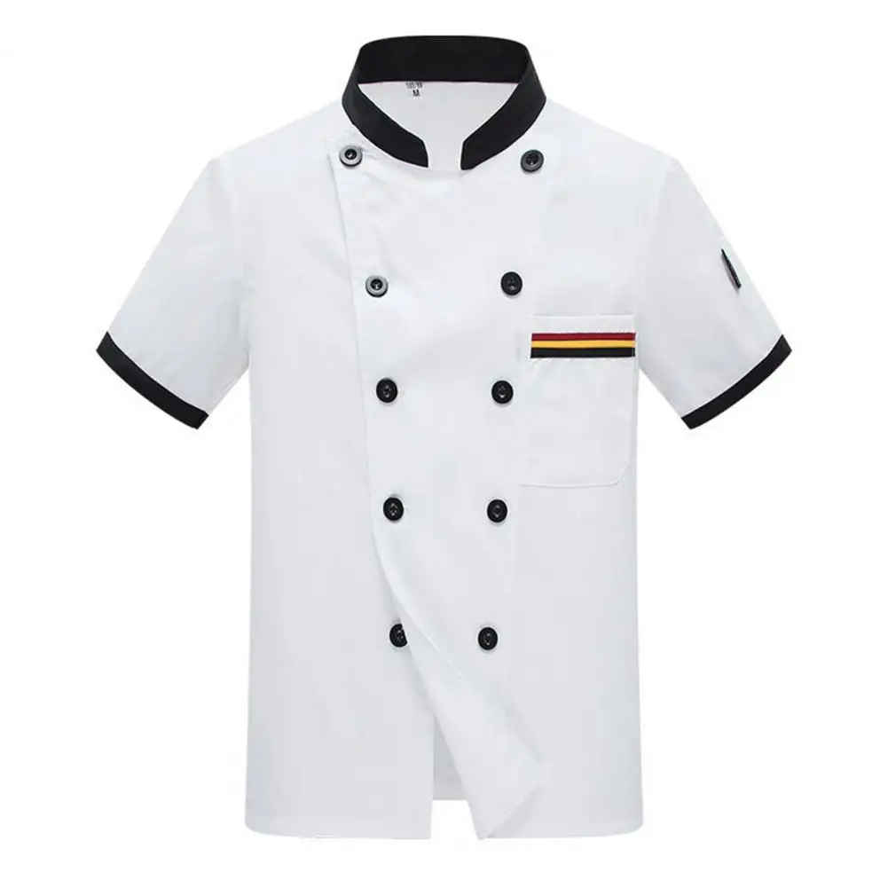 Chaqueta de Chef transpirable supersuave, camisa de Chef de absorción de humedad, uniforme de doble botonadura, Unisex, para restaurante