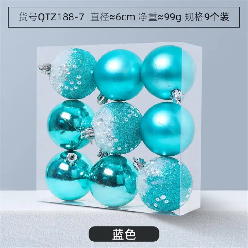 6cm 9 pcs Christmas balls blue Christmas balls Christmas tree Christmas decoration gift Christmas decoration