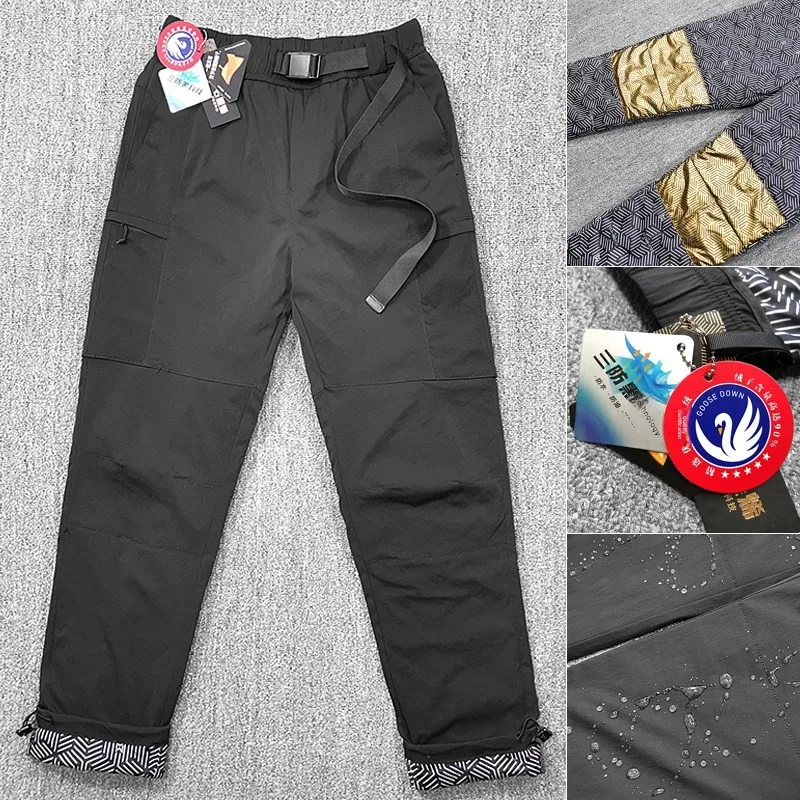 

Мужские повседневные длинные брюки Aphene Thermal Lodown с утеплением, 90% гусиный пух, водонепроницаемые, ветрозащитные, зимние, модные, в городском стиле