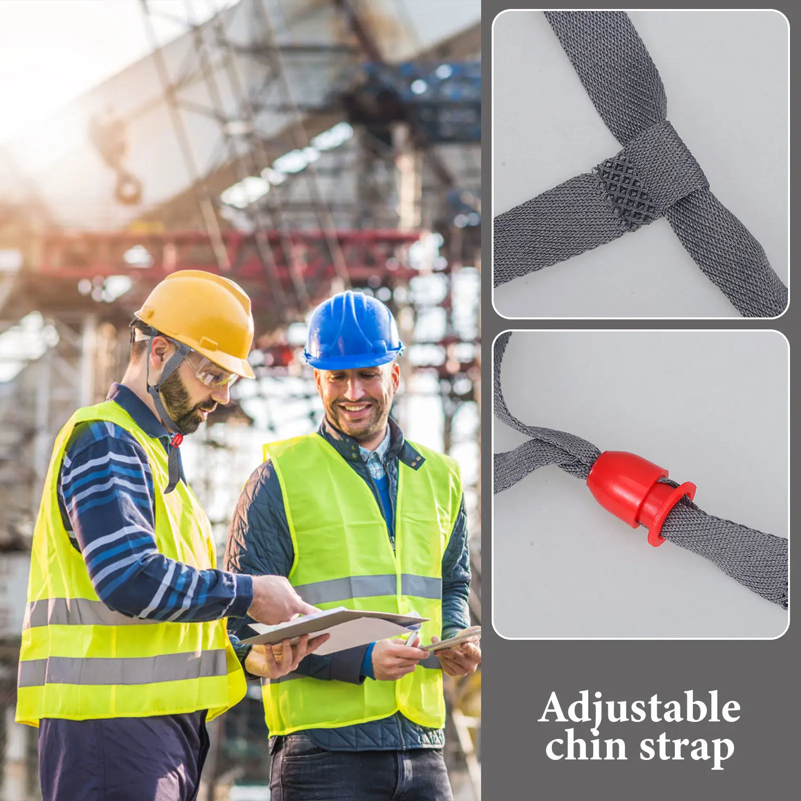 

Hard Hat Chin Strap Adjustable Safety Chin Belt Reinforced Plastic Comfort Fit Pressure Relief Construction Replacement