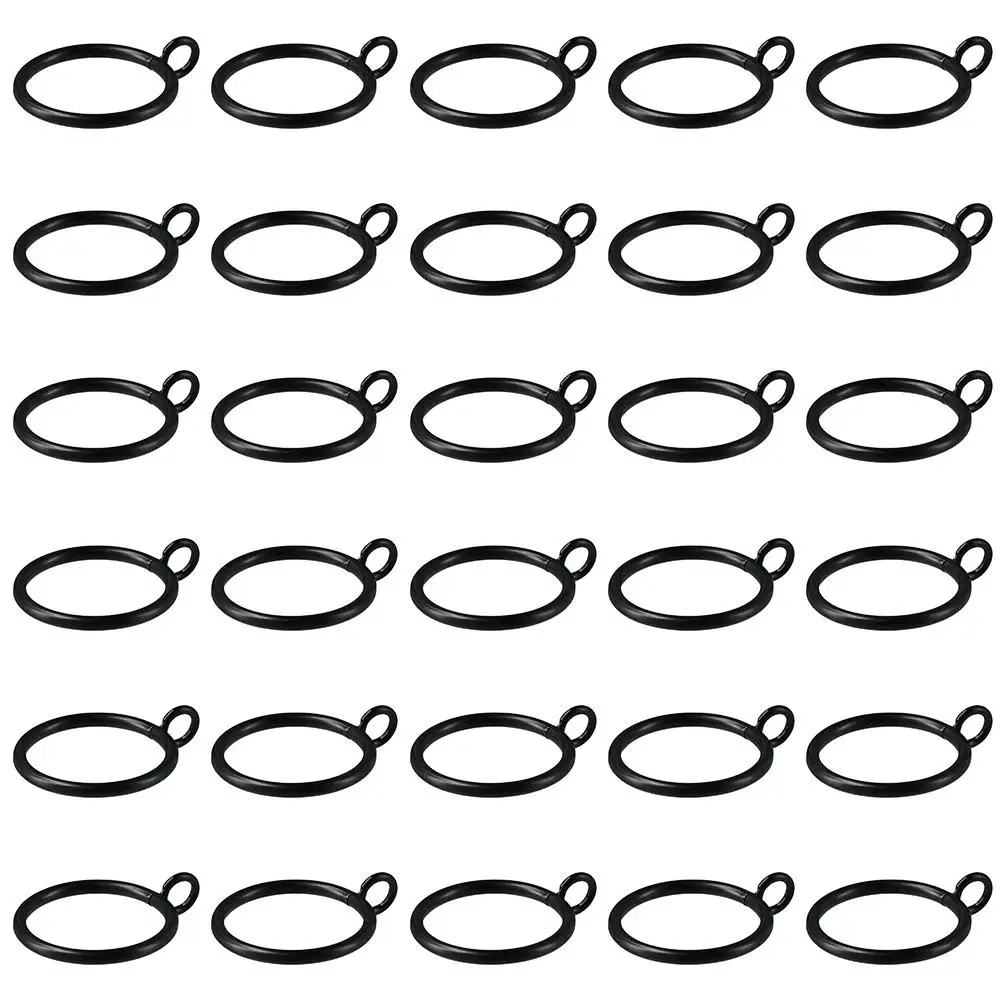 30pcs Easy To Use Metal Curtain Ring Black 1.25 Inch Shower Curtain Hooks Curtain Hooks Bedroom