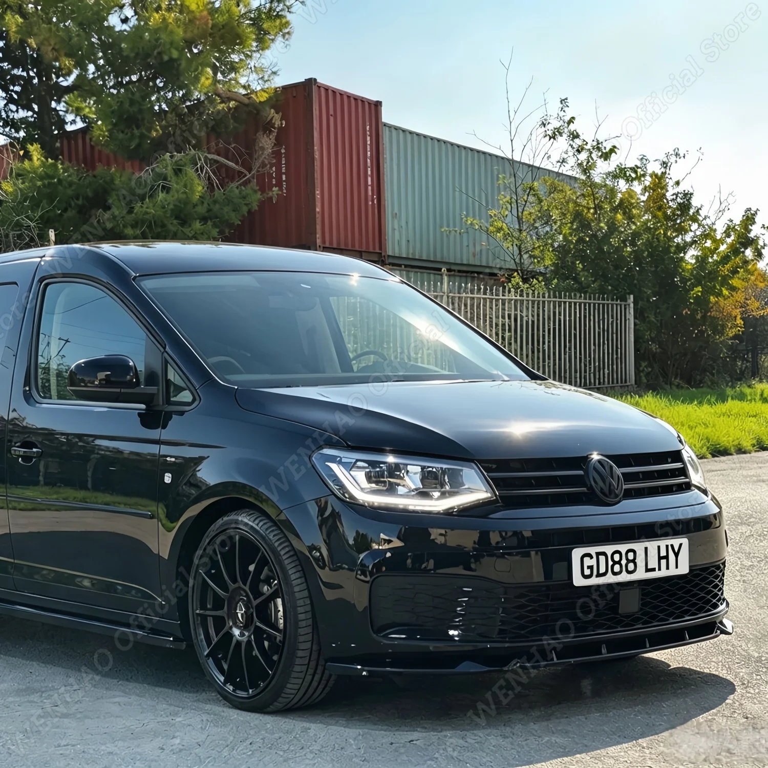 For Volkswagen Fit VW Caddy MK4 2020+Car Front Bumper Lip Splitter Spoiler Diffuser ABS Glossy Black Body Styling Kit Tuning