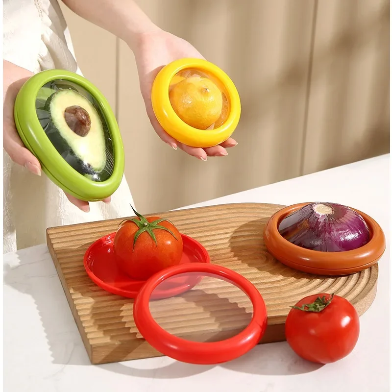 Half Cut Fruit Freshing Container Lemon Box Avocado Storage Onion Tomato Organizer Sets Kitchen Accessories