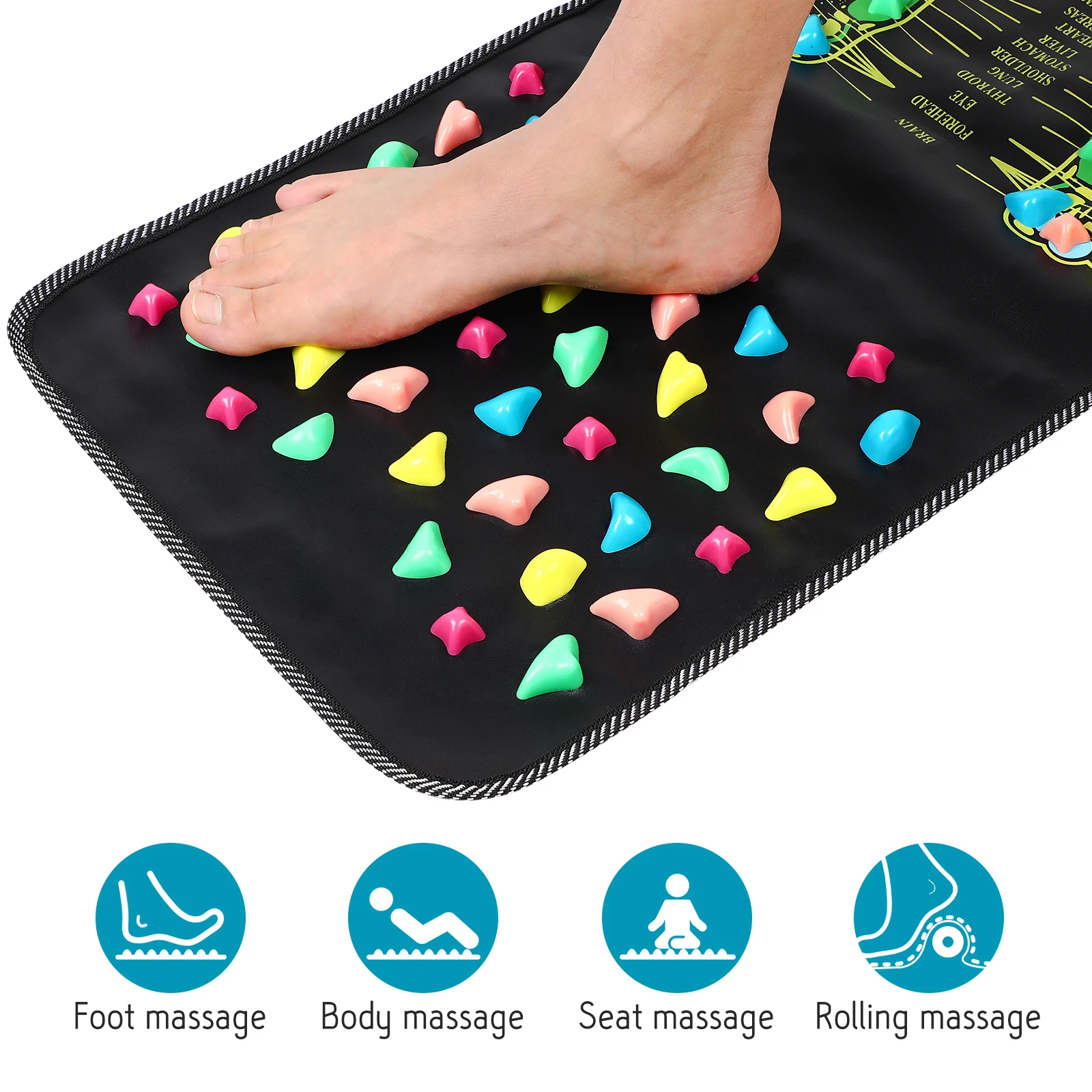 

Foot Massage Mat Massager Pad Cushion Stone Road Pp Rock Feet Practical Fine Workmanship