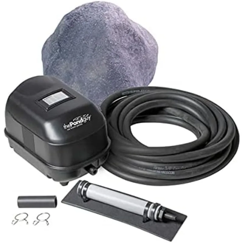 Pond Aerator 1, Complete Aeration Kit, Add Oxygen to Koi & Fish Water Garden Ponds, Outdoor Diaphragm Compressor Pump,